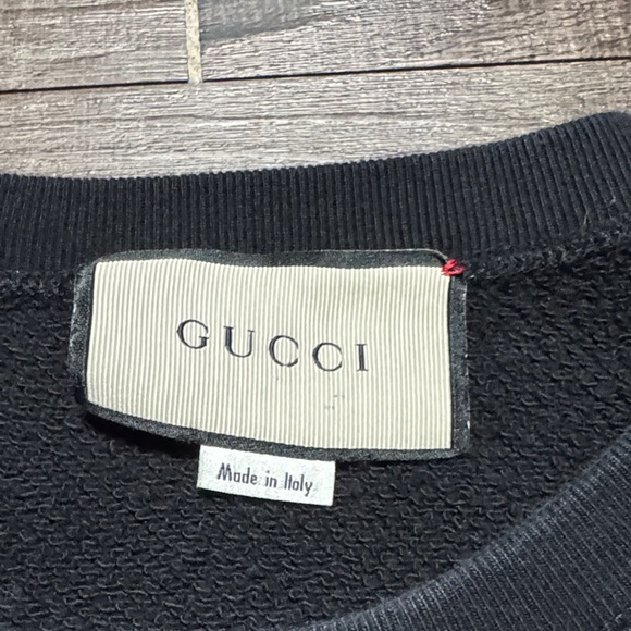 Gucci Black Crewneck Sweater with Leopard Motif - Picture 2 of 8